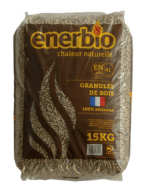 Pellets de madeira premium Enerbio – 66 sacos de 990 kg – Novo